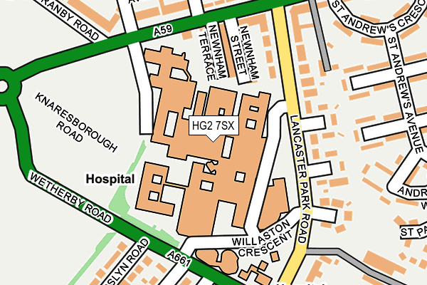 HG2 7SX map - OS OpenMap – Local (Ordnance Survey)