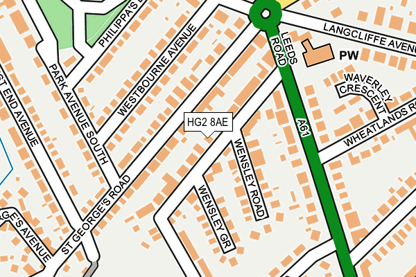 HG2 8AE map - OS OpenMap – Local (Ordnance Survey)