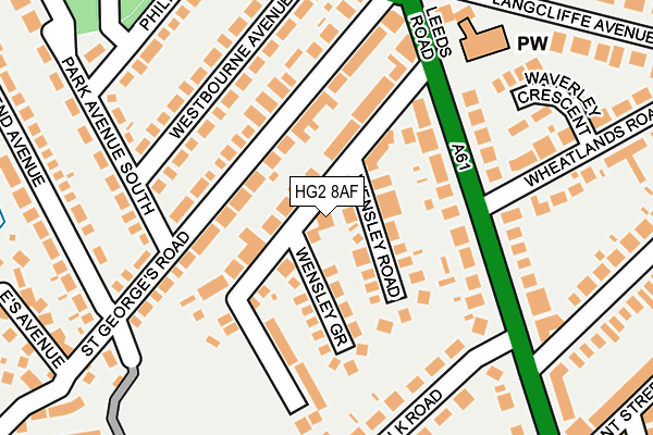 HG2 8AF map - OS OpenMap – Local (Ordnance Survey)
