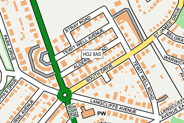 HG2 8AS map - OS OpenMap – Local (Ordnance Survey)