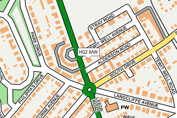 HG2 8AW map - OS OpenMap – Local (Ordnance Survey)