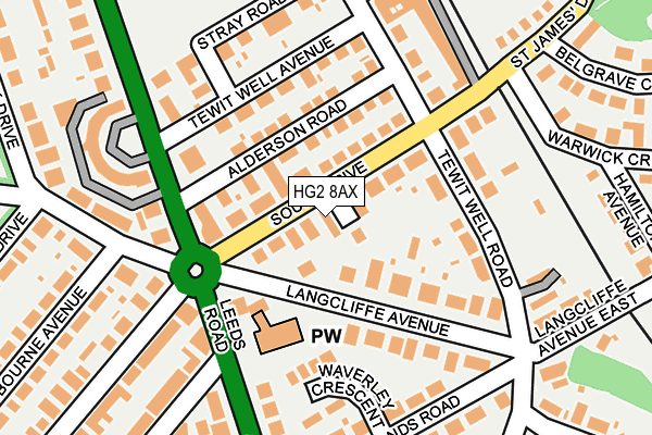 HG2 8AX map - OS OpenMap – Local (Ordnance Survey)