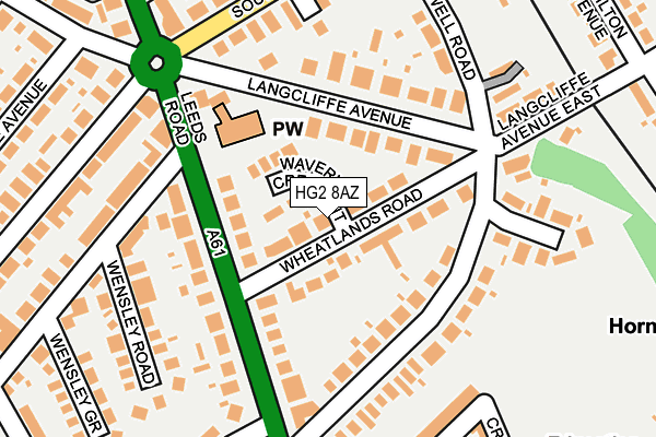 HG2 8AZ map - OS OpenMap – Local (Ordnance Survey)