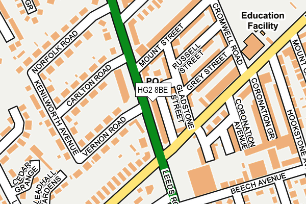 HG2 8BE map - OS OpenMap – Local (Ordnance Survey)