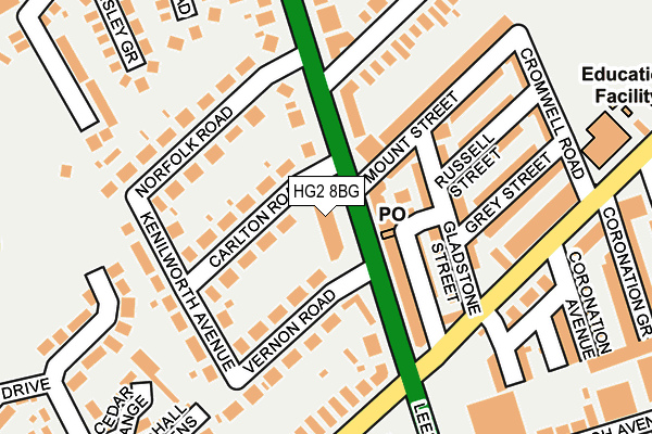 HG2 8BG map - OS OpenMap – Local (Ordnance Survey)