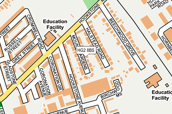 HG2 8BS map - OS OpenMap – Local (Ordnance Survey)