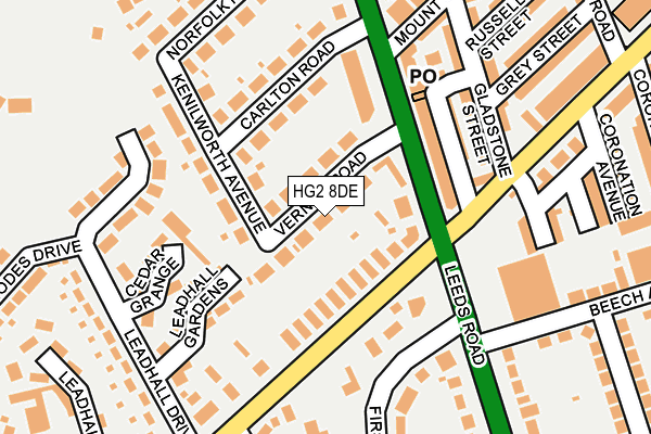 HG2 8DE map - OS OpenMap – Local (Ordnance Survey)