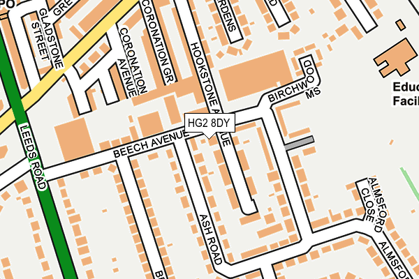 HG2 8DY map - OS OpenMap – Local (Ordnance Survey)