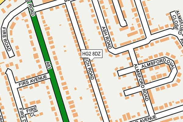 HG2 8DZ map - OS OpenMap – Local (Ordnance Survey)