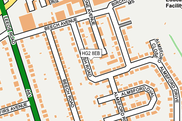 HG2 8EB map - OS OpenMap – Local (Ordnance Survey)