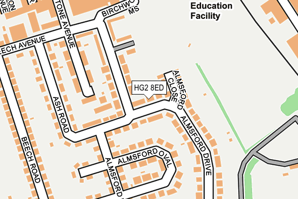 HG2 8ED map - OS OpenMap – Local (Ordnance Survey)