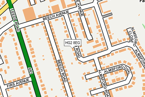 HG2 8EG map - OS OpenMap – Local (Ordnance Survey)