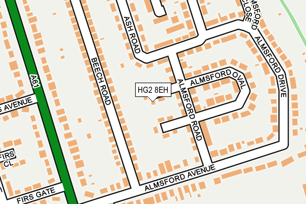 HG2 8EH map - OS OpenMap – Local (Ordnance Survey)