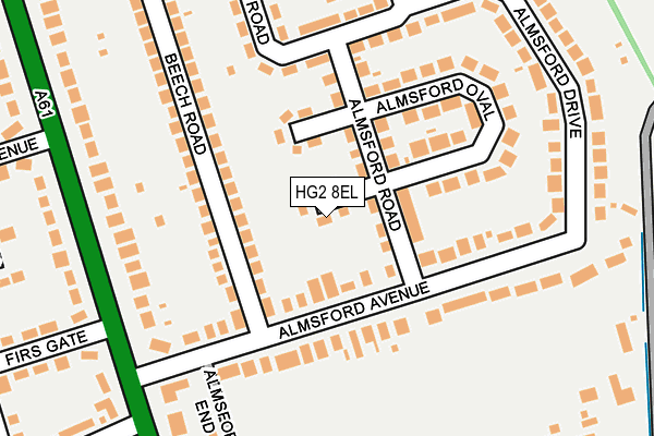 HG2 8EL map - OS OpenMap – Local (Ordnance Survey)