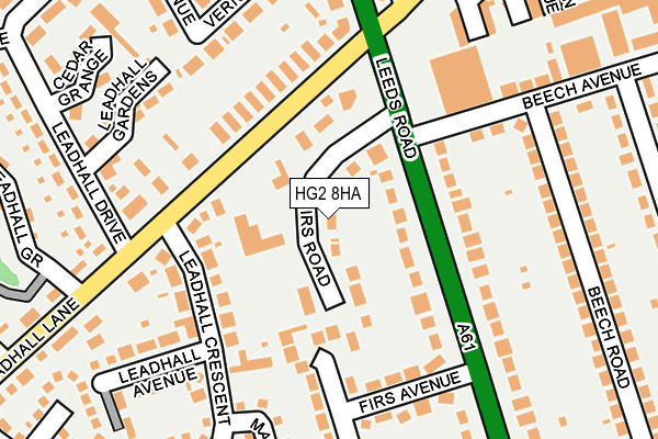 HG2 8HA map - OS OpenMap – Local (Ordnance Survey)
