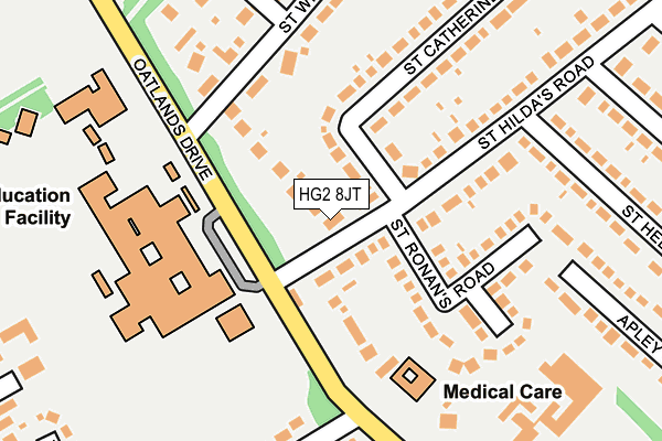 HG2 8JT map - OS OpenMap – Local (Ordnance Survey)
