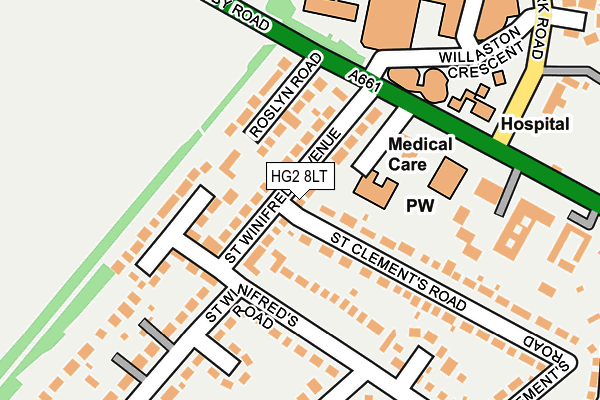 HG2 8LT map - OS OpenMap – Local (Ordnance Survey)