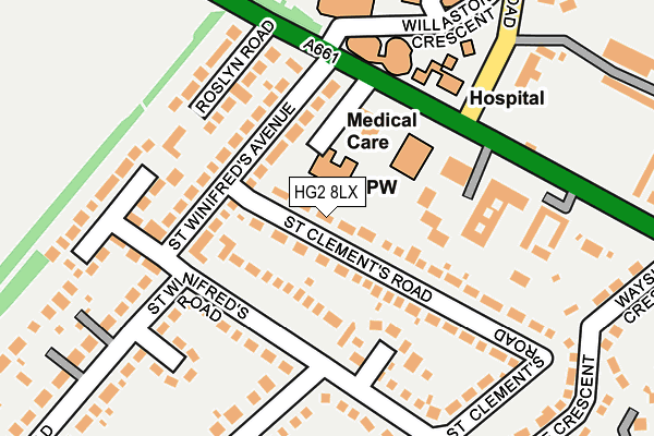 HG2 8LX map - OS OpenMap – Local (Ordnance Survey)