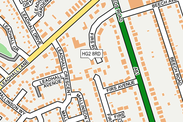 HG2 8RD map - OS OpenMap – Local (Ordnance Survey)