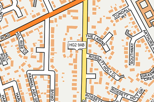 HG2 9AB map - OS OpenMap – Local (Ordnance Survey)
