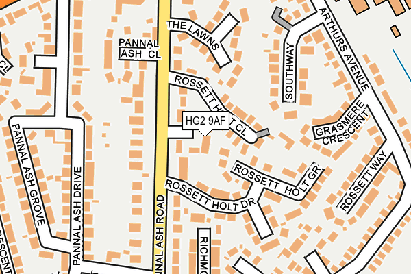 HG2 9AF map - OS OpenMap – Local (Ordnance Survey)
