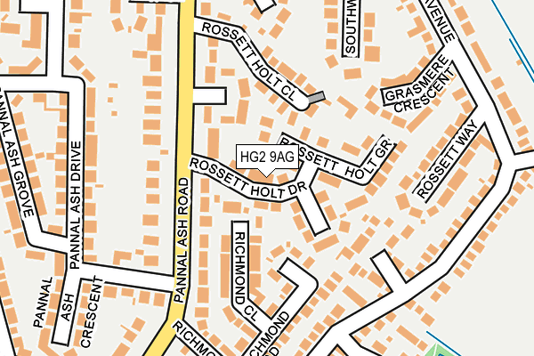 HG2 9AG map - OS OpenMap – Local (Ordnance Survey)