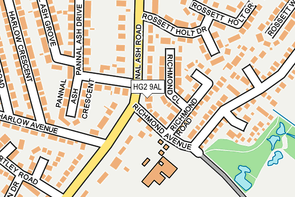 HG2 9AL map - OS OpenMap – Local (Ordnance Survey)