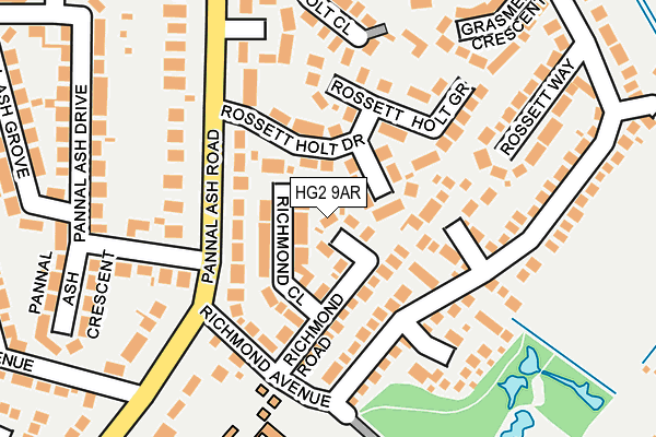 HG2 9AR map - OS OpenMap – Local (Ordnance Survey)