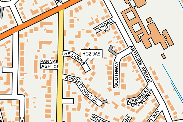 HG2 9AS map - OS OpenMap – Local (Ordnance Survey)