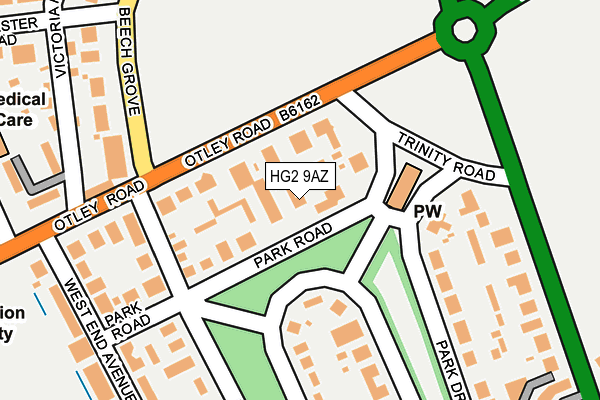 HG2 9AZ map - OS OpenMap – Local (Ordnance Survey)