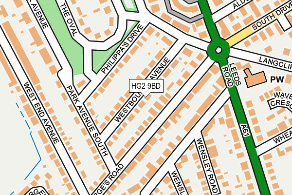 HG2 9BD map - OS OpenMap – Local (Ordnance Survey)