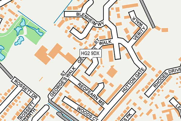 HG2 9DX map - OS OpenMap – Local (Ordnance Survey)
