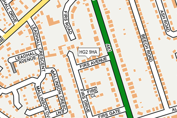 HG2 9HA map - OS OpenMap – Local (Ordnance Survey)