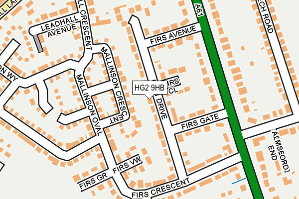 HG2 9HB map - OS OpenMap – Local (Ordnance Survey)