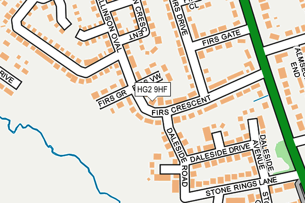 HG2 9HF map - OS OpenMap – Local (Ordnance Survey)