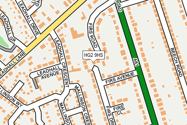 HG2 9HS map - OS OpenMap – Local (Ordnance Survey)