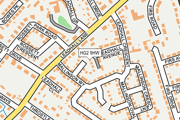 HG2 9HW map - OS OpenMap – Local (Ordnance Survey)
