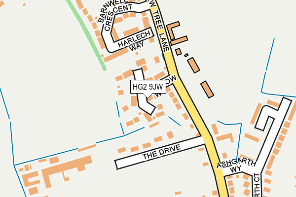 HG2 9JW map - OS OpenMap – Local (Ordnance Survey)