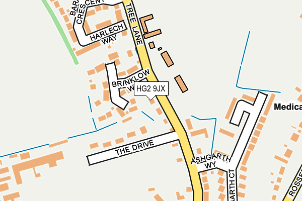 HG2 9JX map - OS OpenMap – Local (Ordnance Survey)