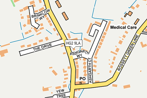HG2 9LA map - OS OpenMap – Local (Ordnance Survey)