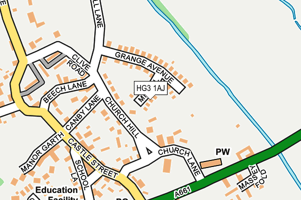 HG3 1AJ map - OS OpenMap – Local (Ordnance Survey)