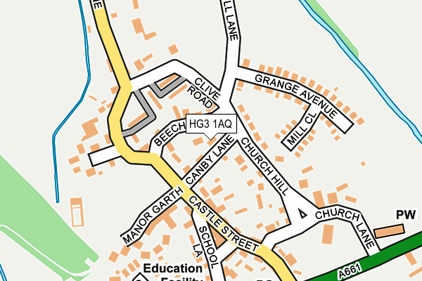HG3 1AQ map - OS OpenMap – Local (Ordnance Survey)