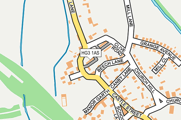 HG3 1AS map - OS OpenMap – Local (Ordnance Survey)