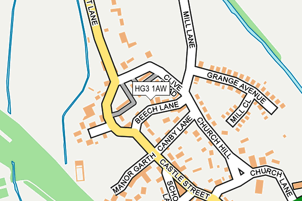 HG3 1AW map - OS OpenMap – Local (Ordnance Survey)