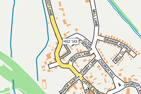 HG3 1AX map - OS OpenMap – Local (Ordnance Survey)