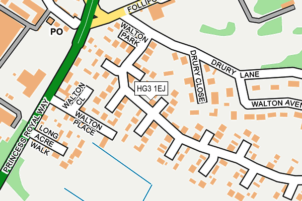HG3 1EJ map - OS OpenMap – Local (Ordnance Survey)