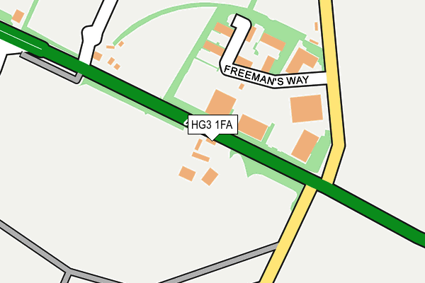 HG3 1FA map - OS OpenMap – Local (Ordnance Survey)