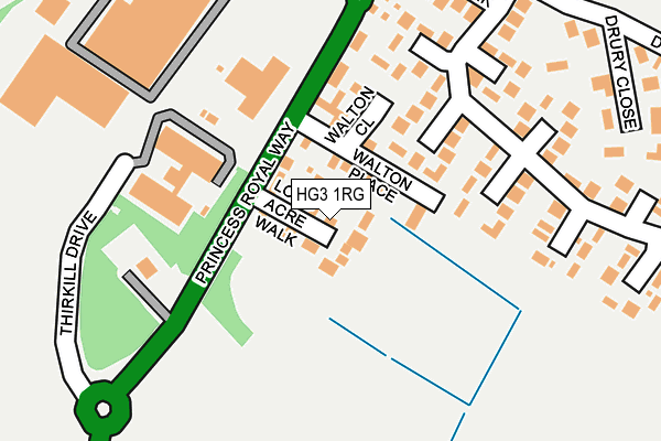 HG3 1RG map - OS OpenMap – Local (Ordnance Survey)