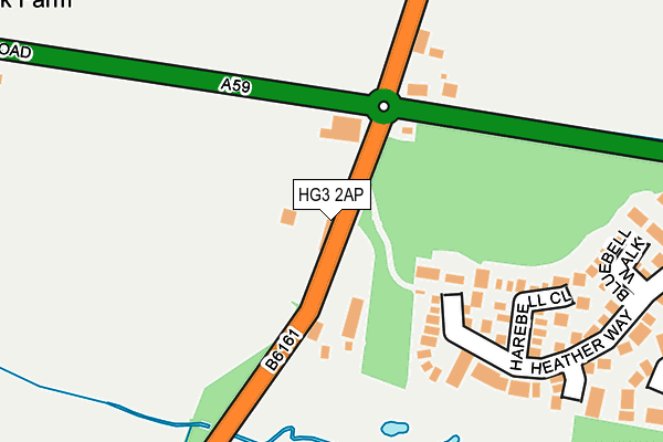 HG3 2AP map - OS OpenMap – Local (Ordnance Survey)