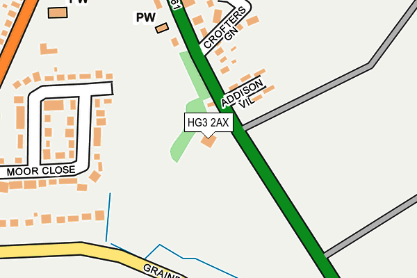 HG3 2AX map - OS OpenMap – Local (Ordnance Survey)